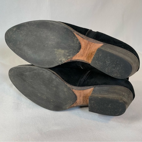 AQUATALIA By Marvin K Womens Black Suede Ankle Boots Size 7.5 Side Zip Italy - Picture 16 of 16